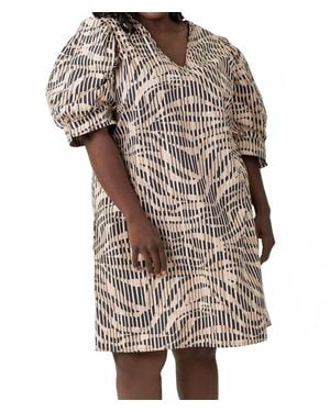 Marie Oliver Ola V-Neck Mini Dress - Brown