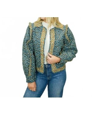 Karlie Quinn Quilted Cord Jacket - Green
