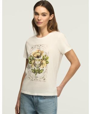 Lucky Brand Floral Ornate Frame Classic Crew - Natural