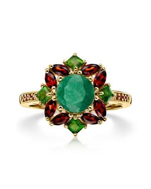 Ross-Simons Emerald And Multi-Gemstone Christmas Ring - Green