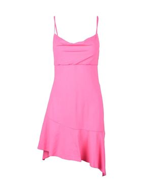 Semicouture Asymmetrical Polyamide Mini Dress - Pink