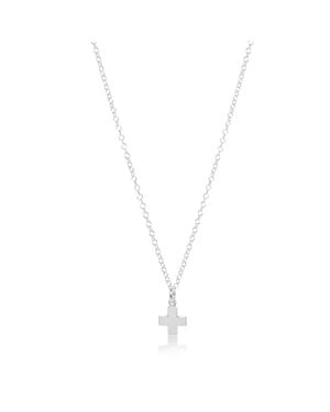 NEWTONE Signature Cross Sterling Charm 16" Sterling Necklace - Metallic