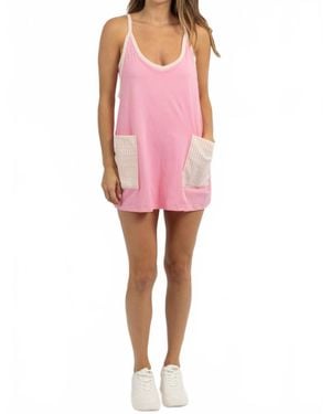 Bucketlist Hot Shot Solid Skort Dress - Pink