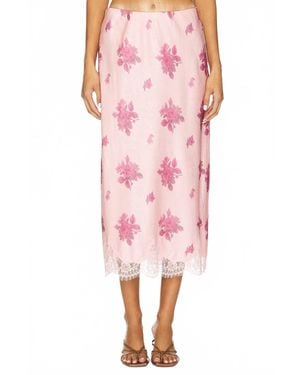 LoveShackFancy Malina Midi Skirt - Pink