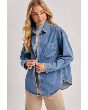 Bluivy Denim Button Down Shirt - Blue