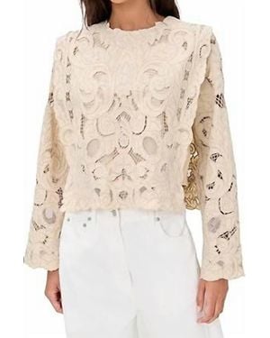 Sea Ceci Embroidery Top - Natural