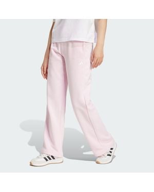 adidas Essentials Small Logo Feel Cozy Open-Hem Pants - Pink