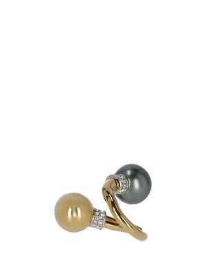 Lanvin Swarovski Brass Open Ring - Metallic