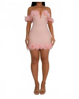 Diva Petal Provocateur Floral Mini Dress - Pink