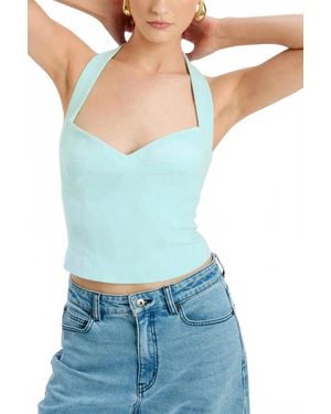 Bardot Deserae Halter Top - Blue