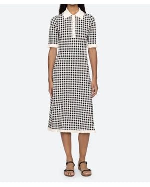 Sea Saige Gingham Knit Midi Dress - White