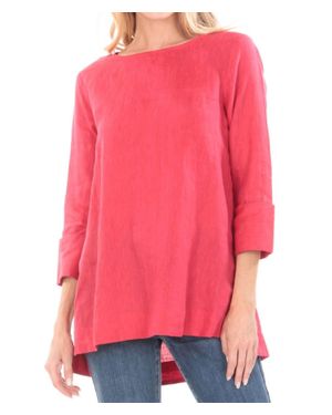 Apny Linen Fit And Flare Tunic - Pink