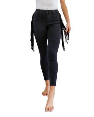 Judy Blue Side Fringe Skinny Jegging - Black