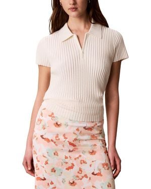 Calvin Klein Zigzag Rib Zip Polo Shirt - Multicolor