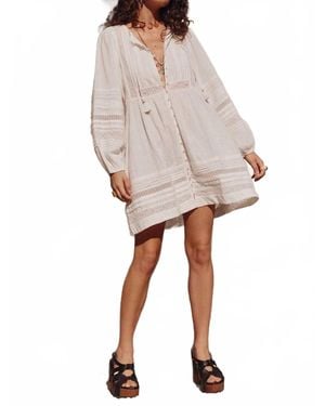 Spell Stevie Lace Boho Mini Dress - Natural