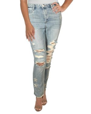 Blank NYC Deim Pthwor Stright Rop Jes - Blue