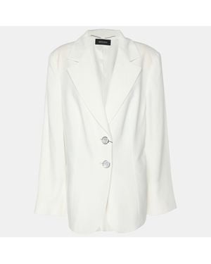 Elena Miro Satin Single Breasted Blazer - White