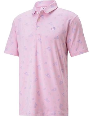 PUMA X Arnold Palmer Cloudspun Contender Polo Shirt Golf Gbo1419 - Pink