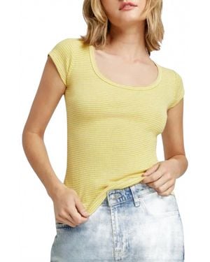 Splendid Selena Stripe Short Sleeve Tee - Yellow