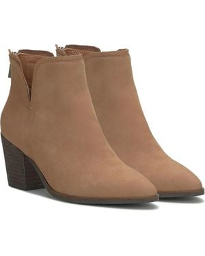 Lucky Brand Beylon Boots Leather Pointed Toe Cutout Bootie Lion464 - Brown