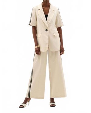 Joseph Ribkoff Woven Linen Straight Blazer - Natural