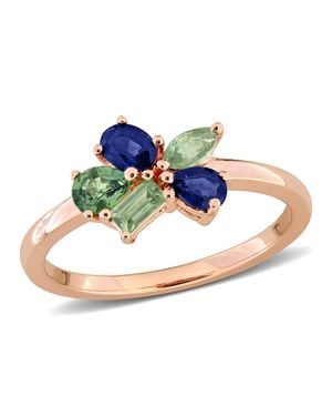 Mimi & Max Gem Cluster Ring Sterling - Blue