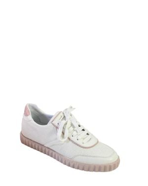 Voile Blanche Leather Round Toe Low Top Selia Sneakers - White