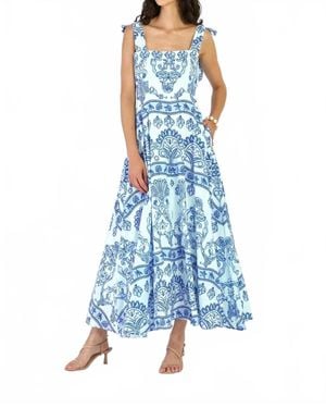 Beyond By Vera Pearl Midi Dress - Blue