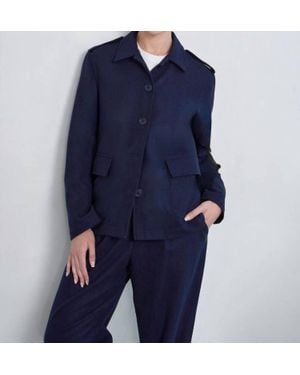 Phoebe Jon Valerie Wool Flannel Jacket - Blue