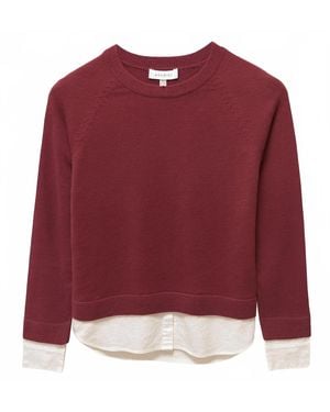 J. Society Two Fer Bordeaux Sweater - Red