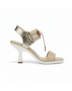 Nero Giardini Bungee Leather Dress Sandals - Metallic
