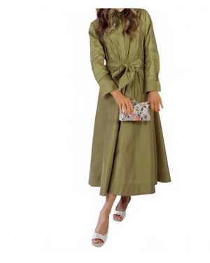 Psophia Floral Sequin Dress - Green