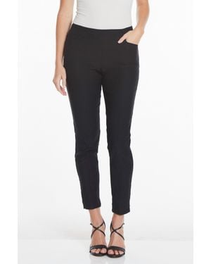 Slimsation By Multiples Pull On Twill Ankle Pants - Black