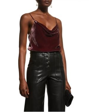Cinq À Sept Callalily Velvet Cami - Red