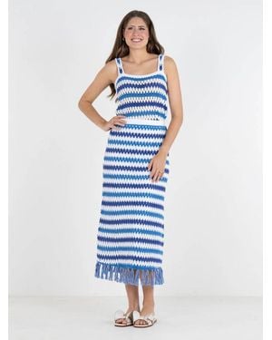 Emily Mccarthy Capri Knit Skirt - Blue