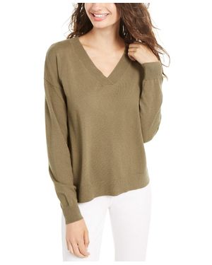 Planet Gold Juniors' V-Neck Sweater Size X-Small - Green