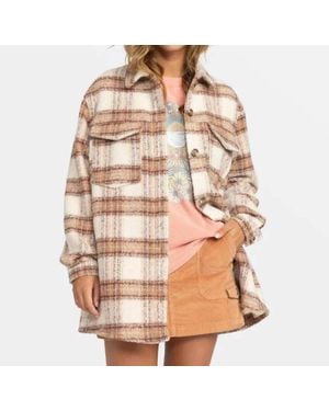 Roxy Check The Swell Shacket - Brown