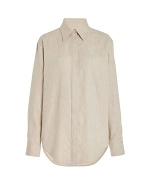 Brandon Maxwell The Allie Boyfriend Button Up Shirt - White