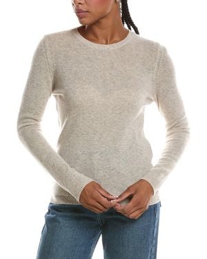 Forte Basic Crewneck 100% Cashmere Sweater - Gray