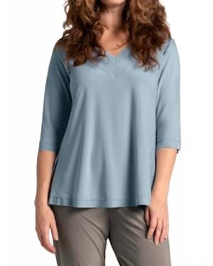 Sympli Splice V-Neck Go To Top - Blue
