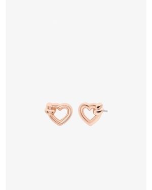 Michael Kors Outlet Knotted Heart Necklace And Earrings Gift Set - White