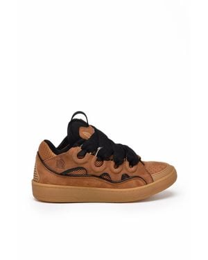 Lanvin Curb Suede Sneakers - Brown