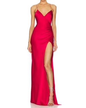 SER.O.YA Amina Silk Dress - Red