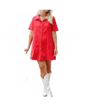 2.7 August Apparel Love Me Denim Mini Dress - Red
