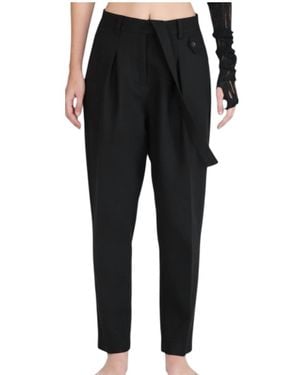 Isabel Benenato High-Rise Suspender Pants - Black