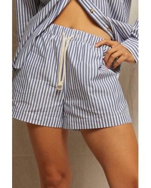 PERFECTWHITETEE Riley Woven Striped Short - Gray