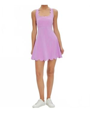 MOOS STUDIO Daisy Scallop Crossover Back Active Dress - Purple