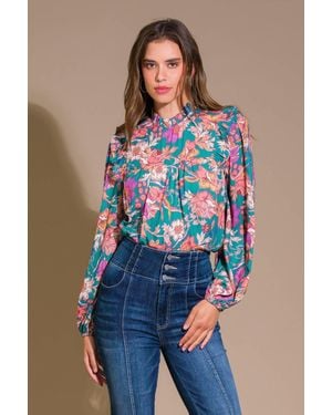 TRUEDAMES Unforgettable Composure Woven Top - Blue