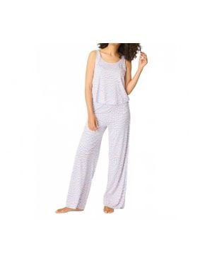 Pj Salvage Animal Lover Leopard Print Tank Top And Pants Set - Black