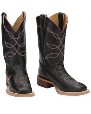 Justin Boots Lori 11" Cowhide Western Boots - Black
